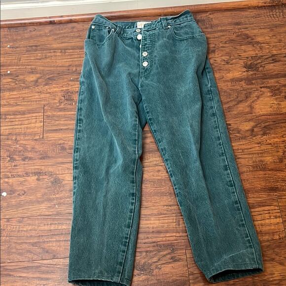 Jordache Vintage Button Fly Teal Jeans 11/12 - Picture 1 of 7